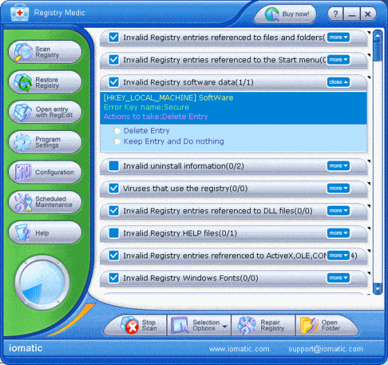 Setting invalids. Registrar Registry Manager. Registry Repair.